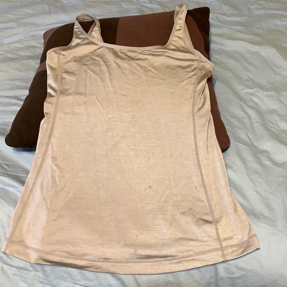 Lululemon light pink shiny tank, good pre-owned condition. - Picture 2 of 2